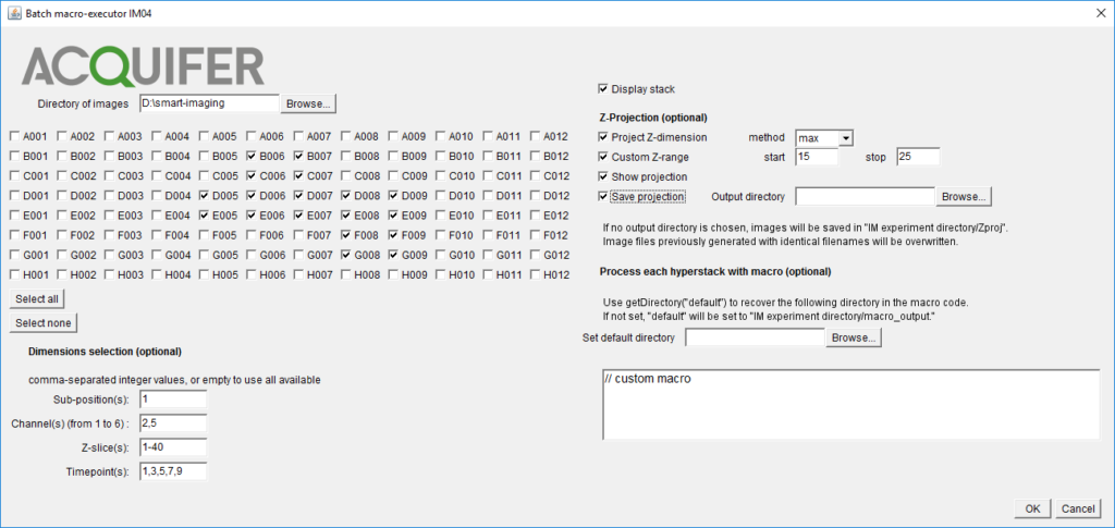 GUI of the hyperstack plugin