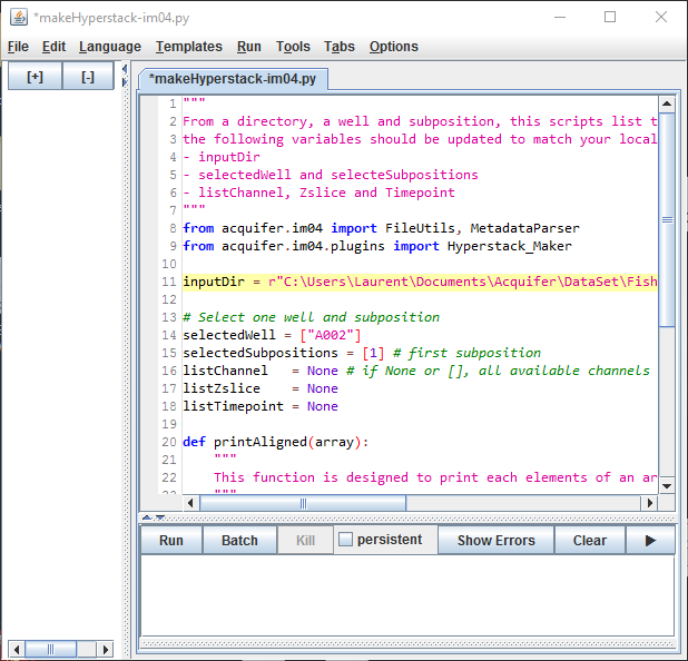 scripting in fiji with the acquifer API